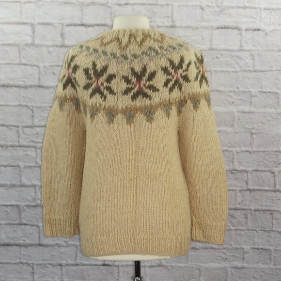 Vintage 70s Fair Isle Handknit Sweater - Picture 2 of 5
